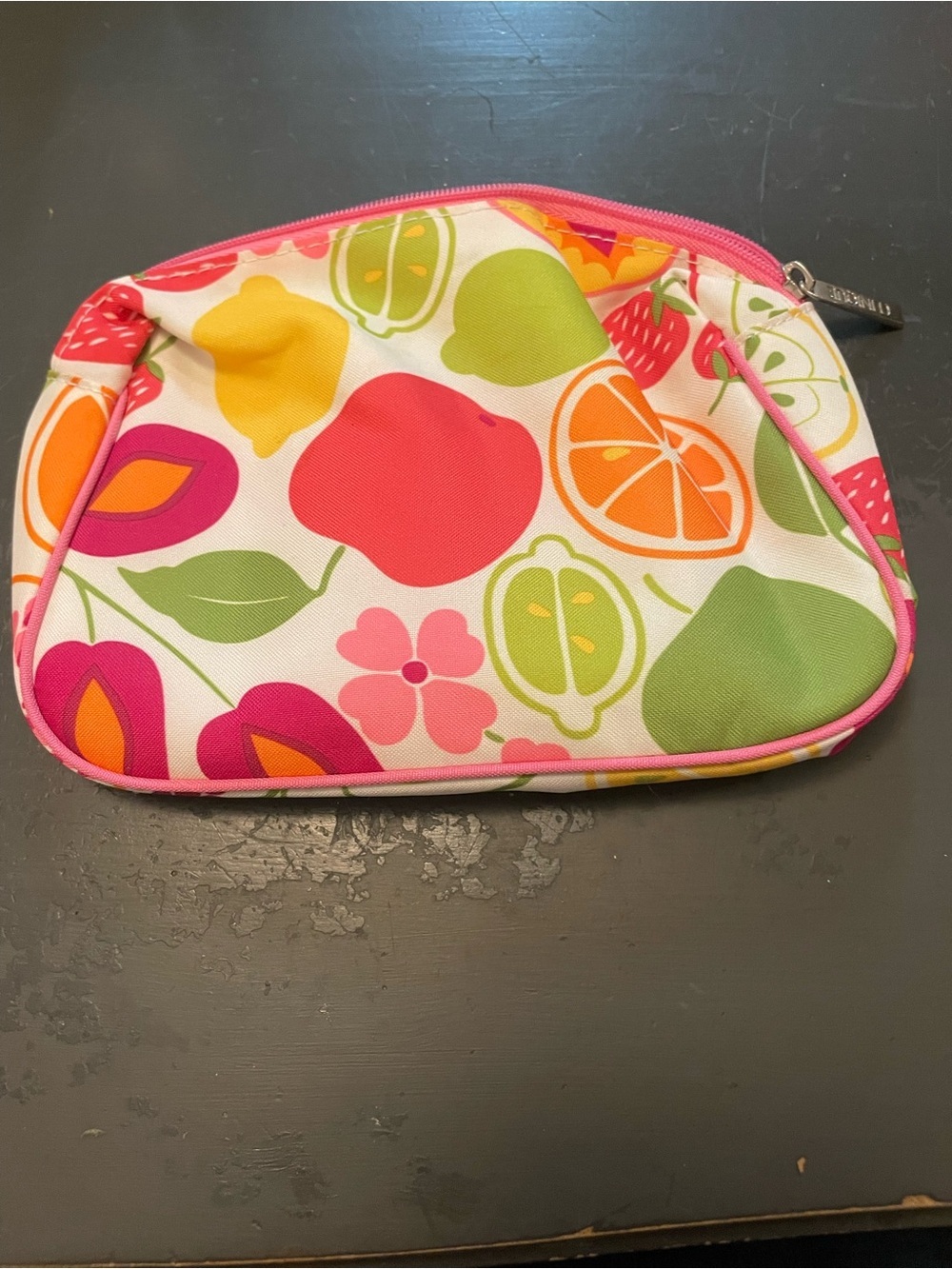 Clinique make up pouch Fruit Print Cosmetic bright colors